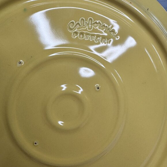 Vintage California Pottery Divided Plate Yellow 10.5" MCM USA Retro Diner - Picture 3 of 8